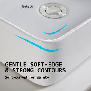 Muriel 42 x 42 x 15cm White Ceramic Bathroom Basin Vanity Sink Square Above Counter Top Mount Bowl - The Hippie House