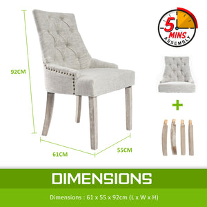 La Bella 4 Set Cream French Provincial Dining Chair Amour Oak Leg - The Hippie House