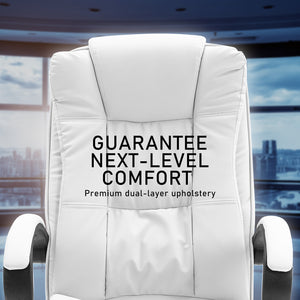 La Bella White Executive Office Chair Sage Dual-Layer Seat