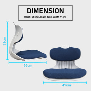 2 Set Blue Slender Chair Posture Correction Seat Floor Lounge Stackable by Samgong