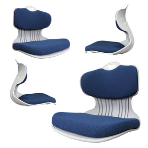 4 Set Blue Slender Chair Posture Correction Seat Floor Lounge Stackable by Samgong