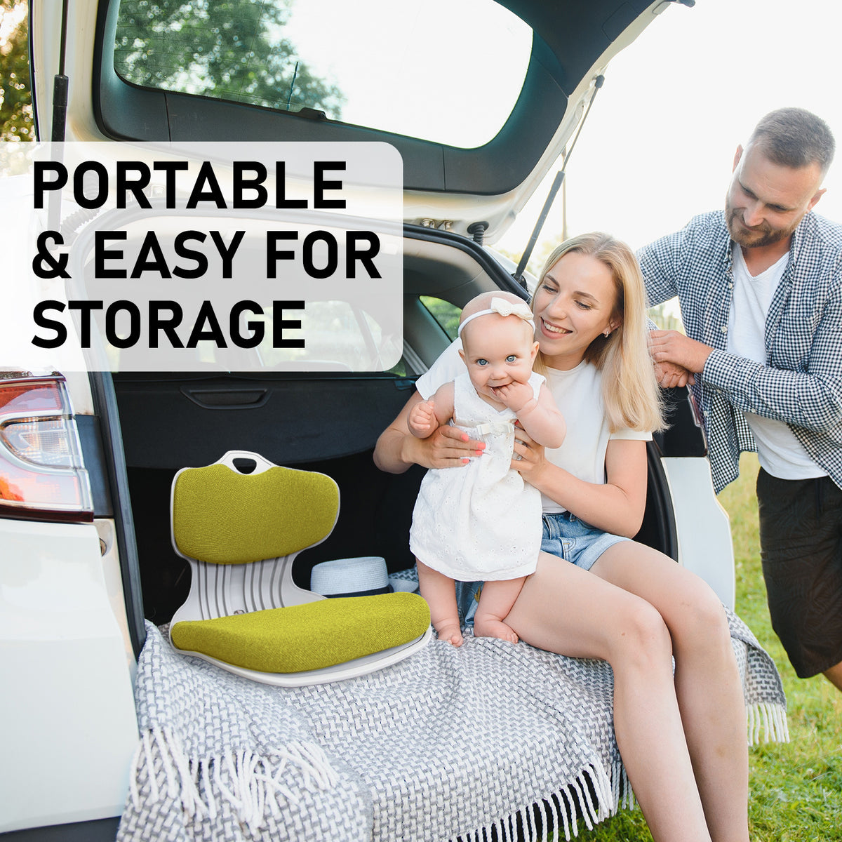 Lime Slender Chair Posture Correction Seat Floor Lounge Stackable by Samgong