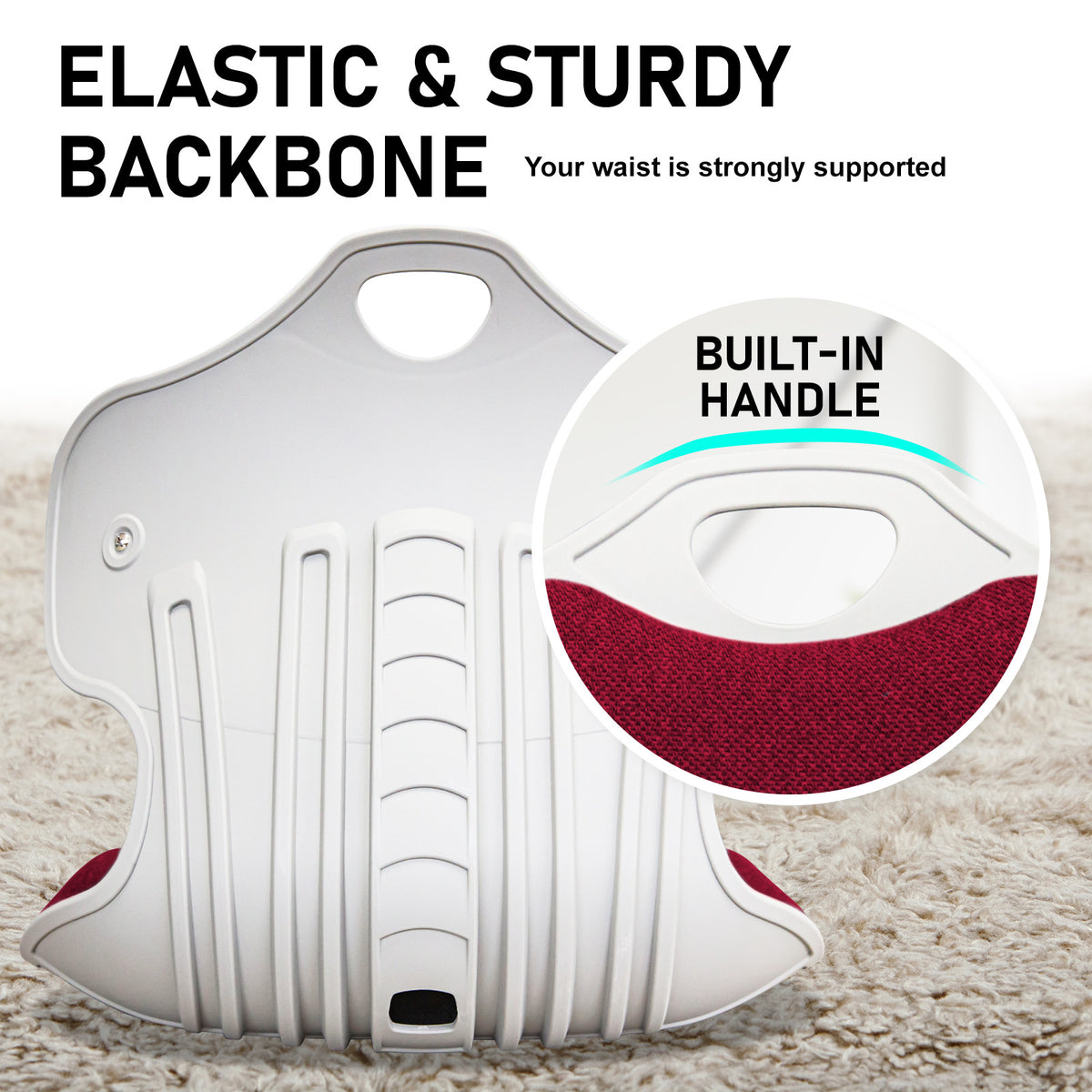 Samgong Red Slender Chair for Posture Correction, Floor Lounge, Stackable