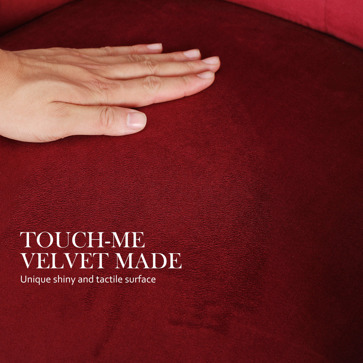 La Bella 4 Set Red French Provincial Dining Chair Ring Studded Lisse Velvet Rubberwood