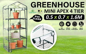 Home Ready Apex Mini Garden Greenhouse Shed PVC 4 Tier