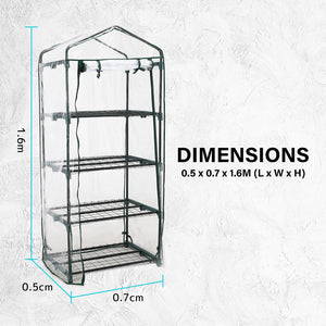 Home Ready Apex Mini Garden Greenhouse Shed PVC 4 Tier