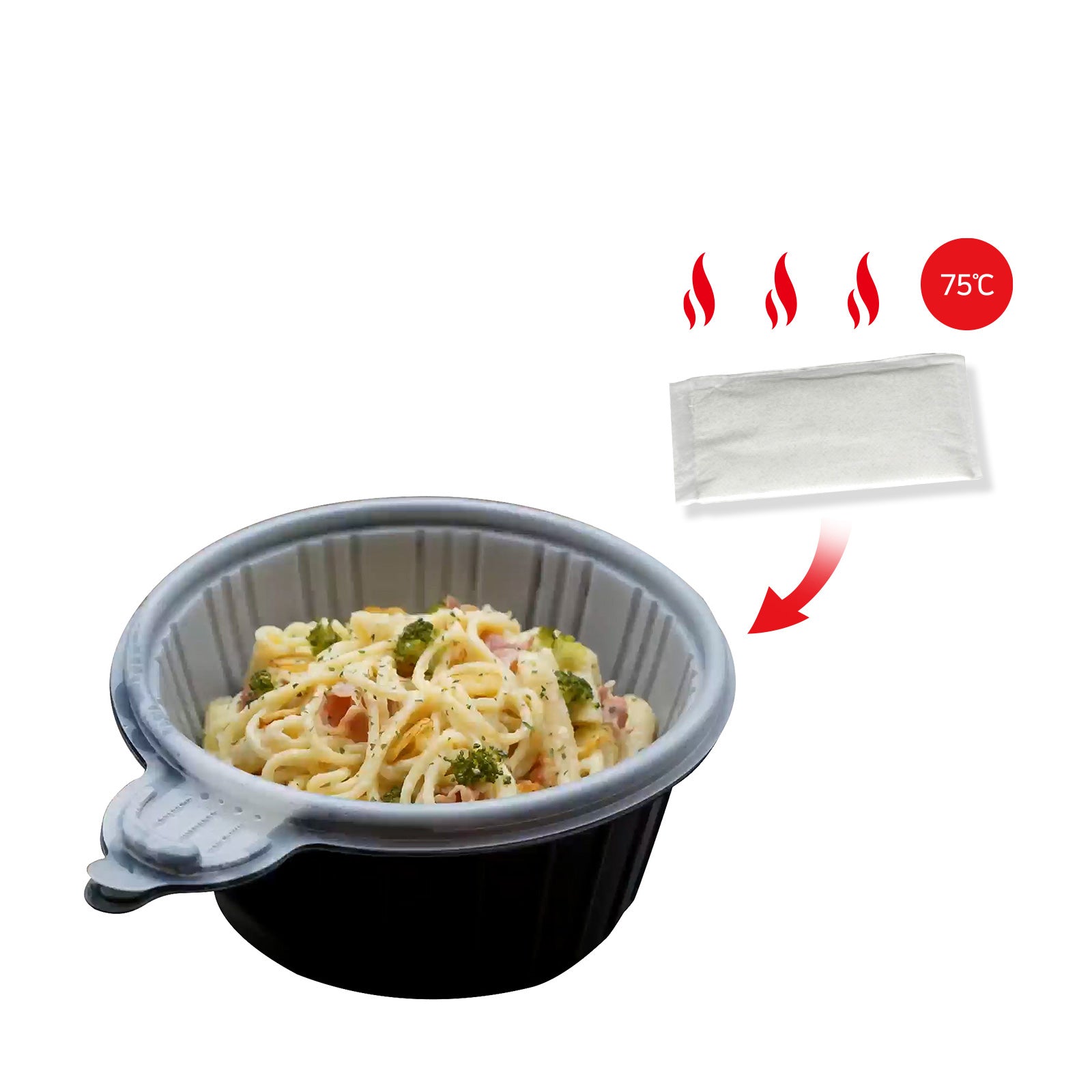 Sirak Food 20 Pack Dalat Heating Lunch Box Container - 23cm Round with Heating Bag