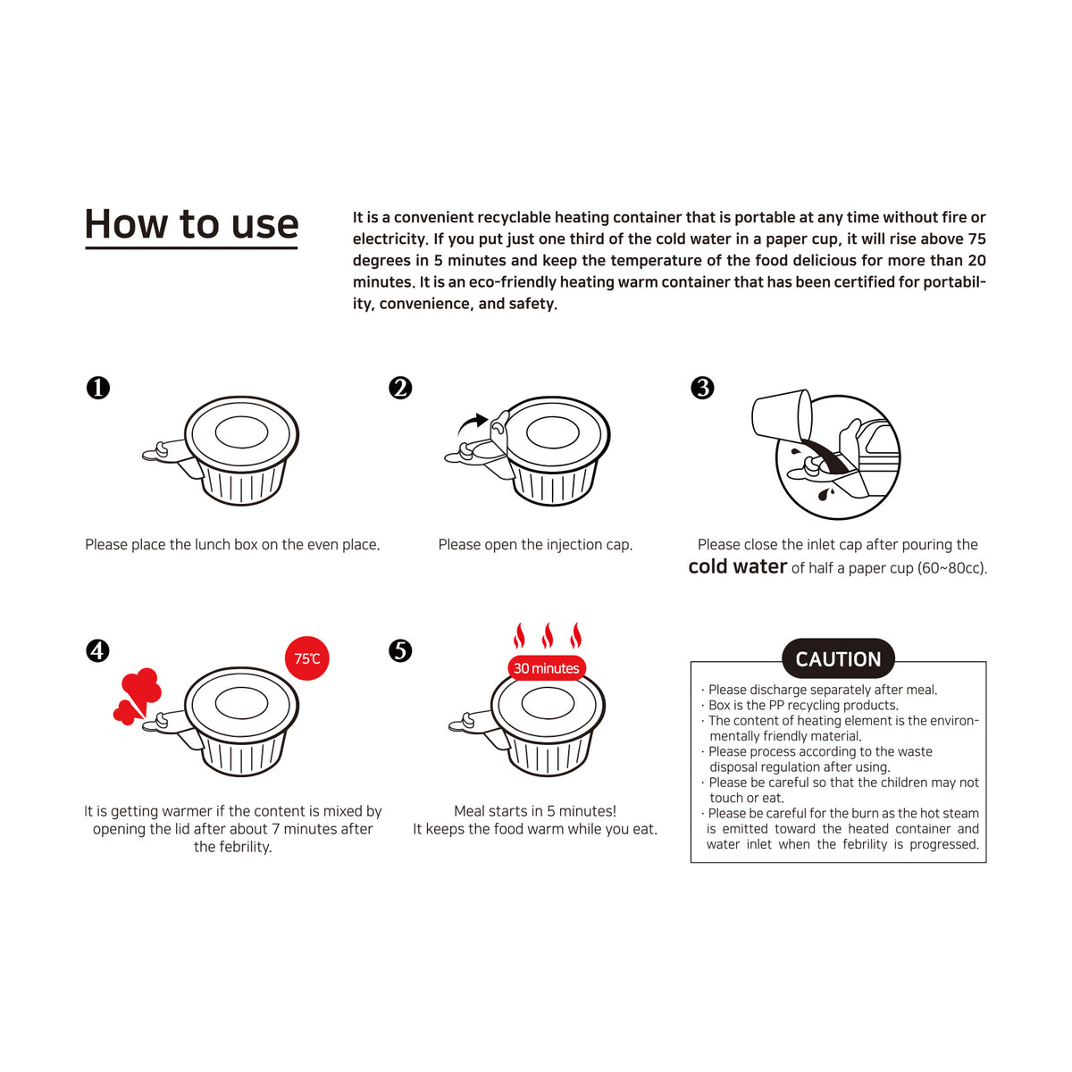 Sirak Food 60-Pack Dalat Heating Lunch Box Container 26cm B | Convenient Lunch Storage