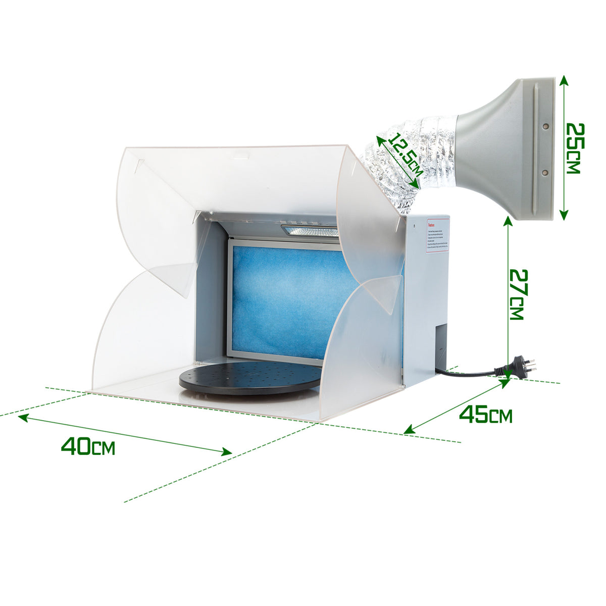 Dynamic Power Air Brush Spray Booth Portable Exhaust Fan with LED - The Hippie House