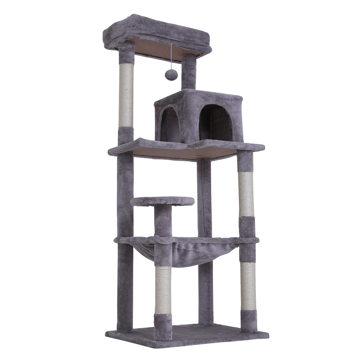 Paw Mate 143cm Grey Cat Tree CATOPIA Sisal Scratching Post