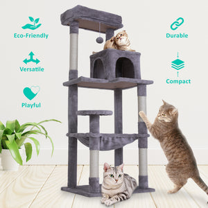 Paw Mate 143cm Grey Cat Tree CATOPIA Sisal Scratching Post