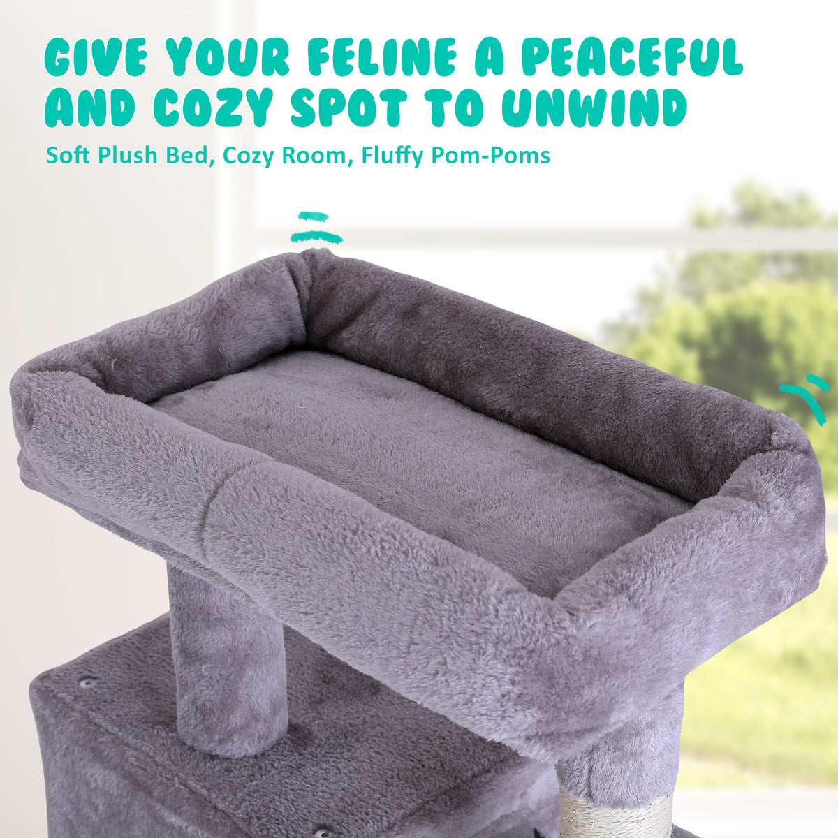 Paw Mate 143cm Grey Cat Tree CATOPIA Sisal Scratching Post