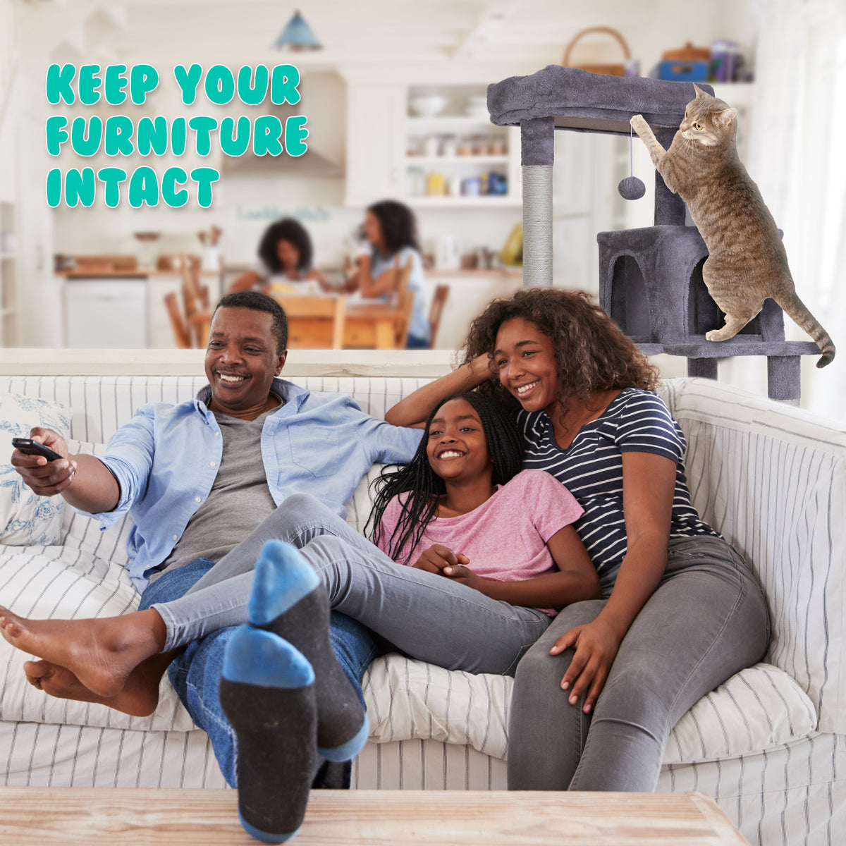 Paw Mate 143cm Grey Cat Tree CATOPIA Sisal Scratching Post