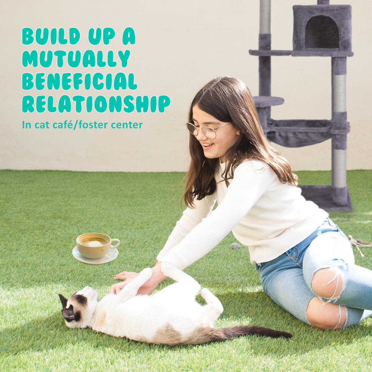 Paw Mate 143cm Grey Cat Tree CATOPIA Sisal Scratching Post