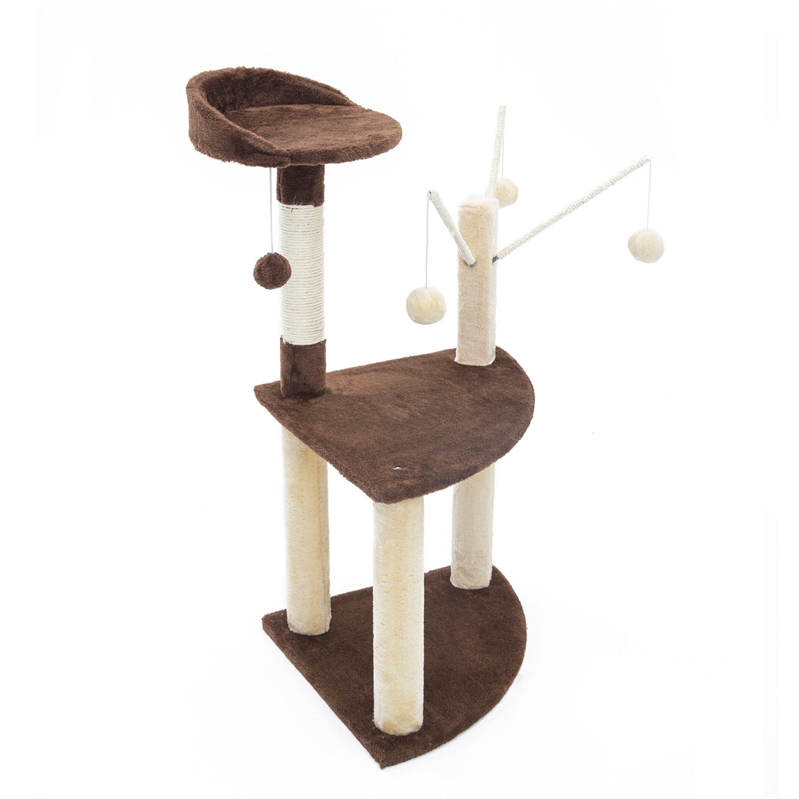 Paw Mate 96cm Brown Cat Tree | Luna Multi-Level Scratcher