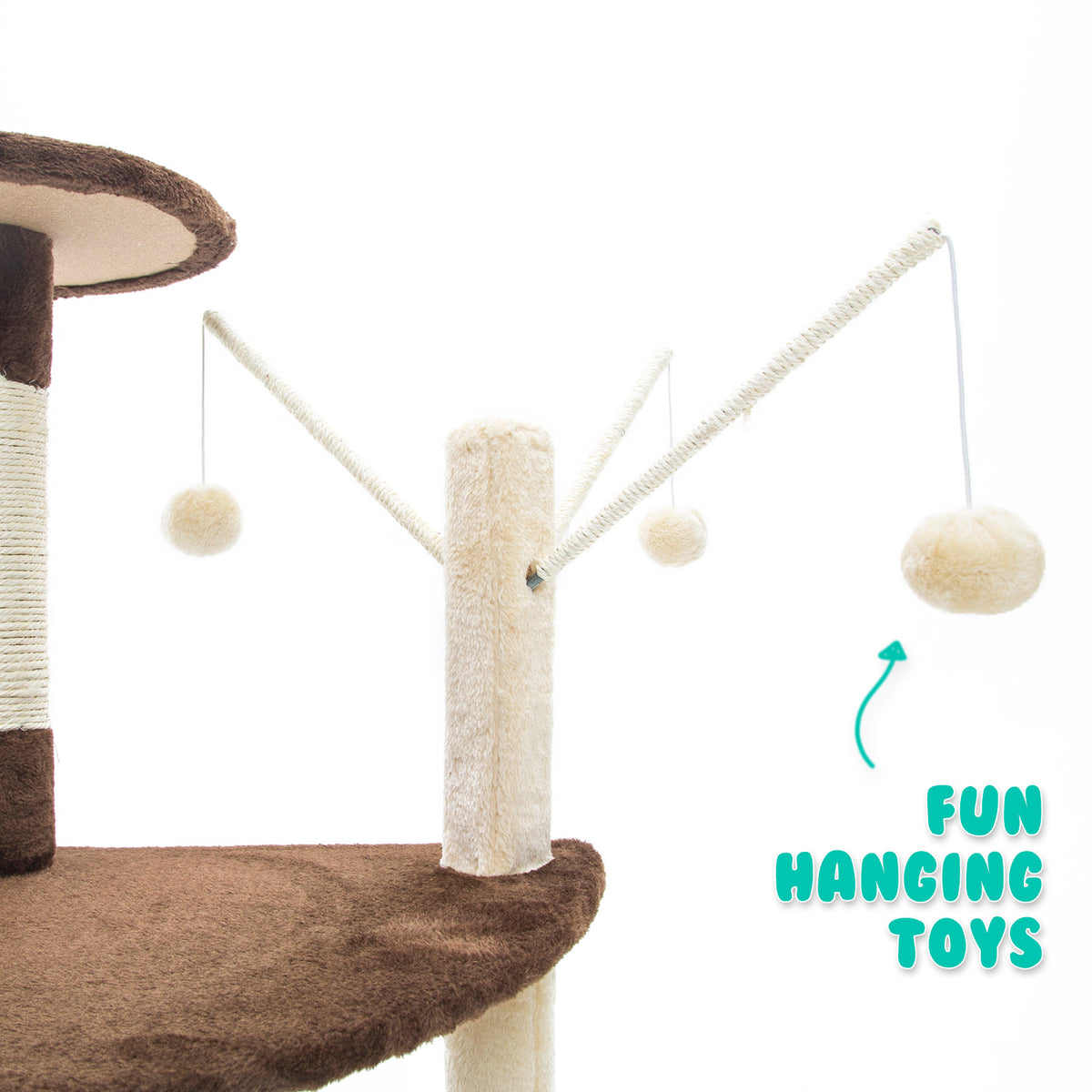 Paw Mate 96cm Brown Cat Tree | Luna Multi-Level Scratcher