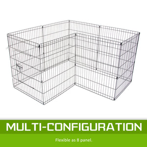 Paw Mate Pet Playpen 8 Panel 30in Foldable Dog Cage + Cover