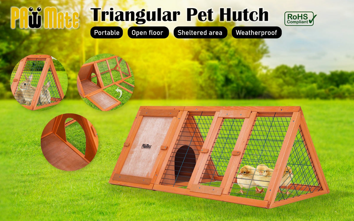 Paw Mate Rabbit Hutch Ester Triangular Wooden Chicken Guinea Pig Cage