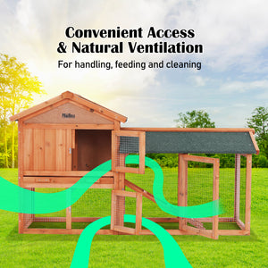 Paw Mate Rabbit Hutch Chicken Coop | 2-Storey Pet Cage Run | 148x44x84.5cm