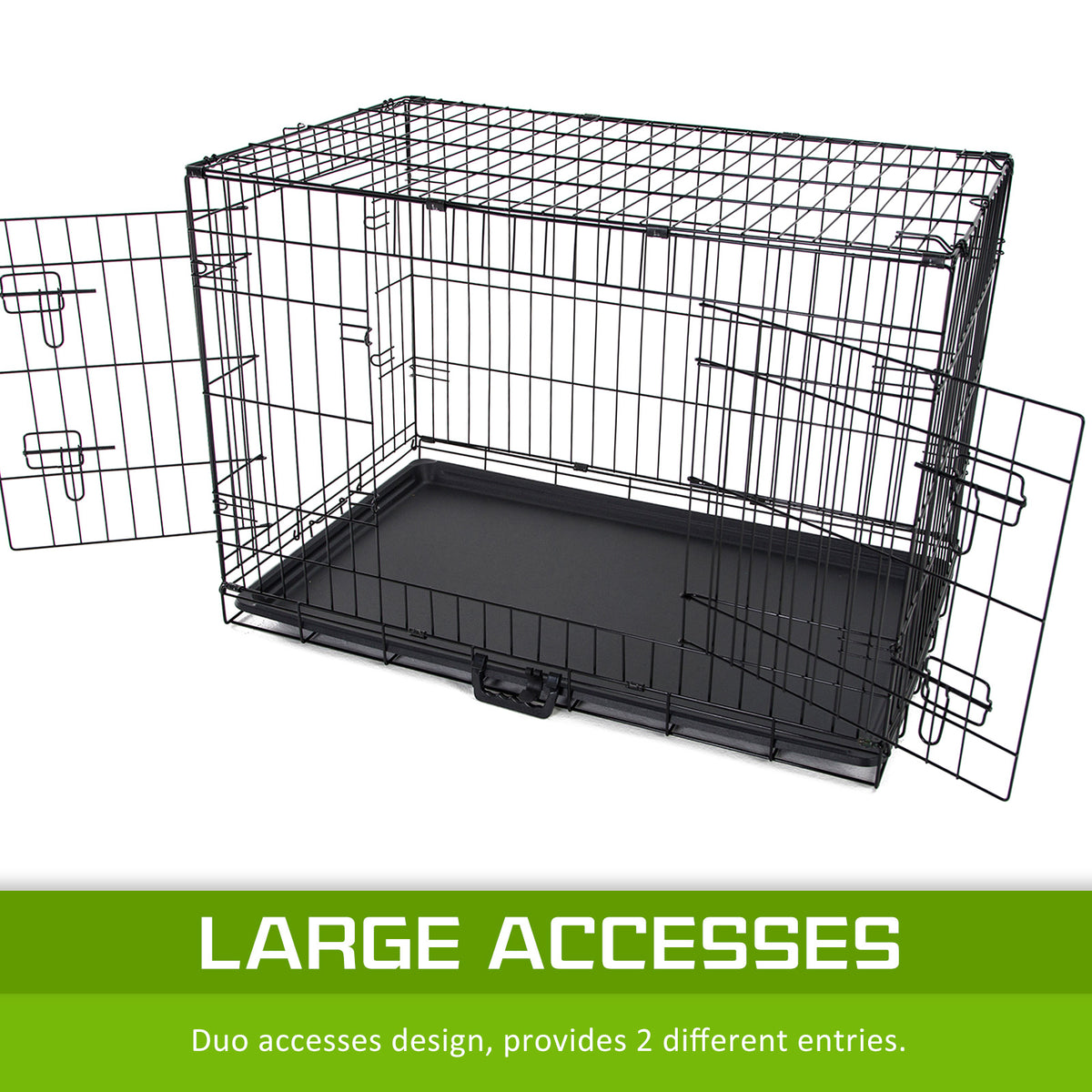 Paw Mate Wire Dog Cage Foldable Crate Kennel 30in with Tray + Blue Cover Combo - The Hippie House