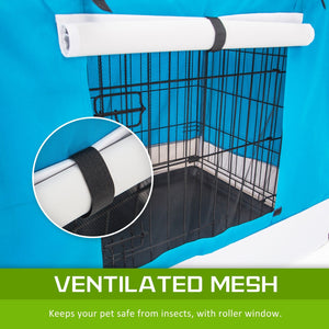 Paw Mate Wire Dog Cage Foldable Crate Kennel 30in with Tray + Blue Cover Combo - The Hippie House