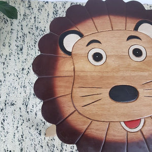 Hand Carved Children's Table | Wooden LION Theme