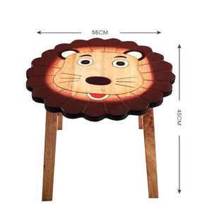 Hand Carved Children's Table | Wooden LION Theme