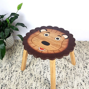 Hand Carved Children's Table | Wooden LION Theme