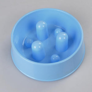 Medium Pet Anti-Gulp Feeder Bowl - Pink | Interactive Slow Food Dish for Dogs and Cats