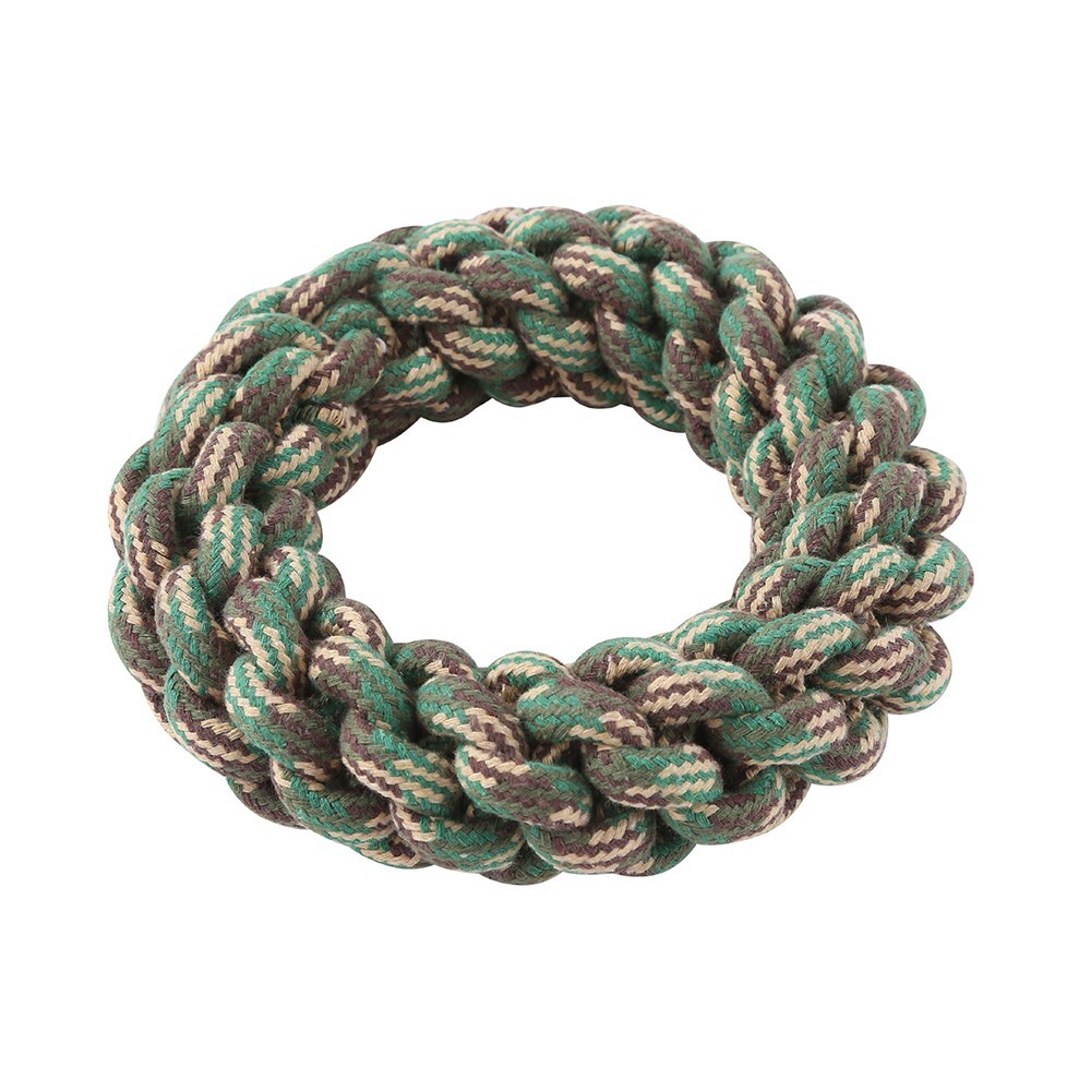 Dog Toy Cotton Rope Braided Ring for Play and Dental Health, Set of 2