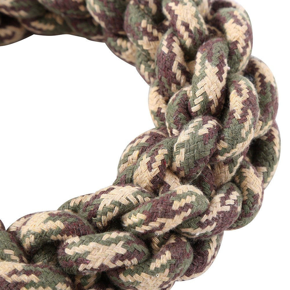 Dog Toy Cotton Rope Braided Ring for Play and Dental Health, Set of 2