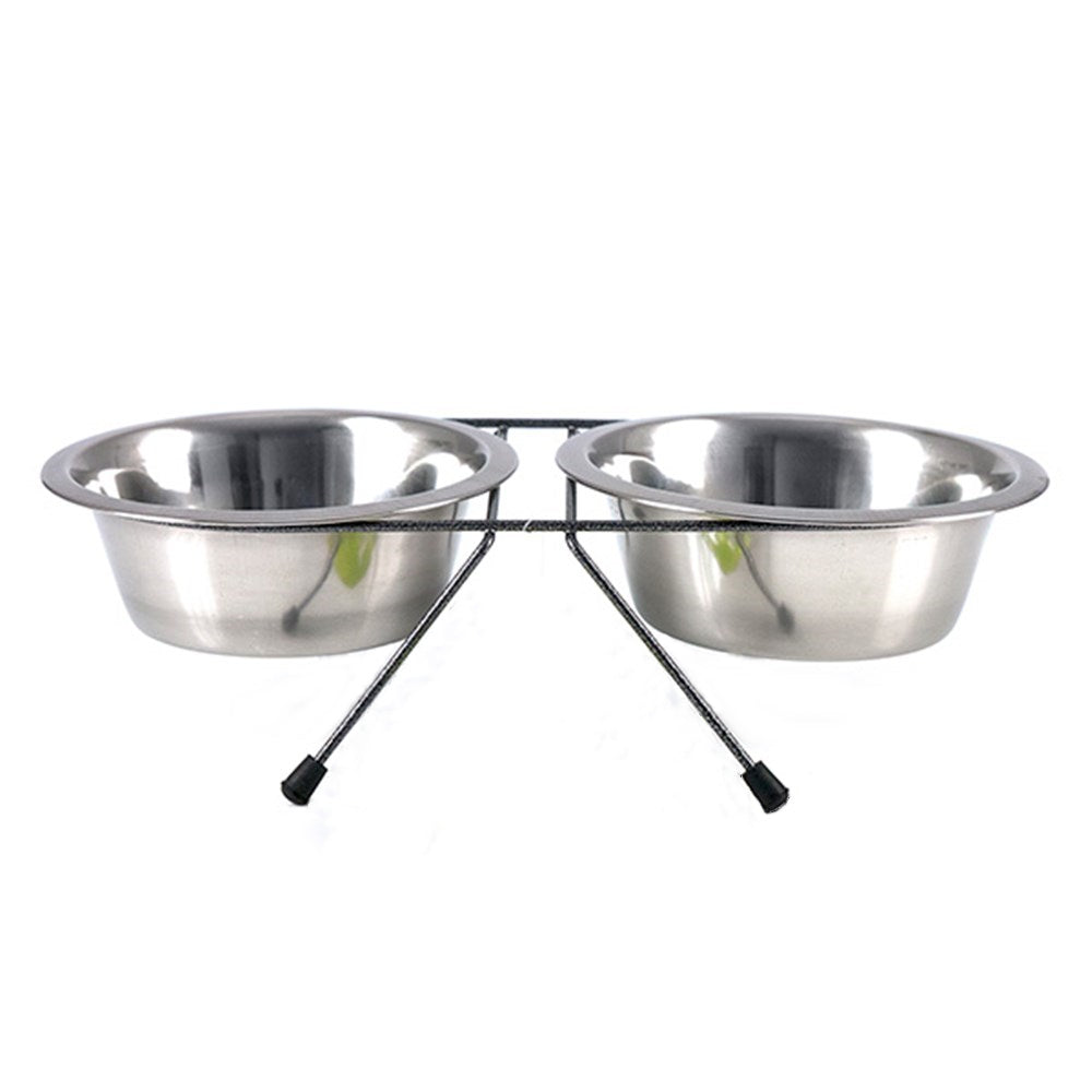 Portable Steel Pet Bowl | Water & Feeder | Medium | 2 Sets