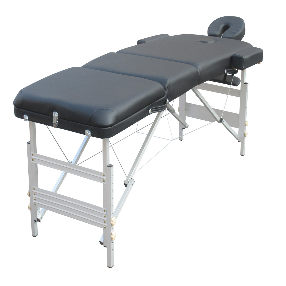 Portable Aluminium Massage Table with 3 Folds | Beauty Therapy Bed | Beige