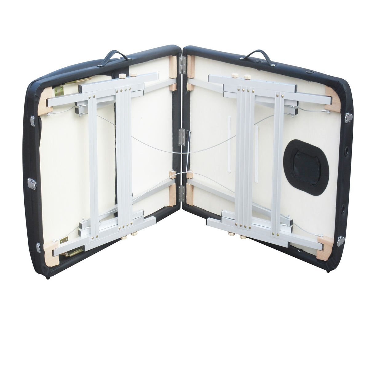 Portable Aluminium Massage Table with 3 Folds | Beauty Therapy Bed | Beige