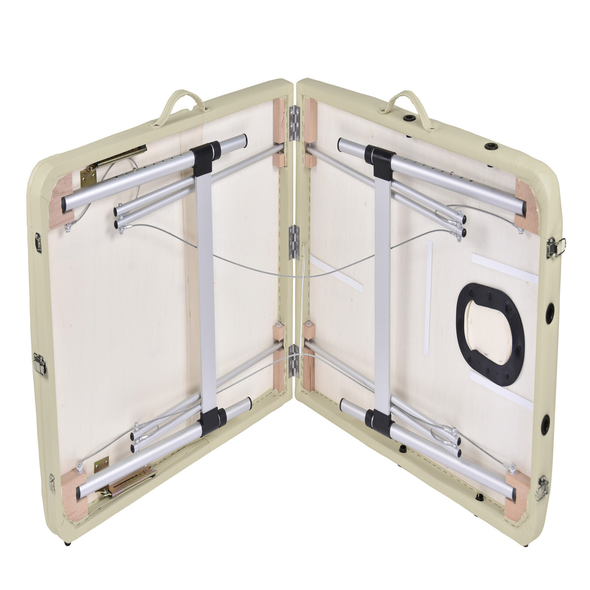 Portable Aluminium Massage Table with 3 Folds | Beauty Therapy Bed | Beige