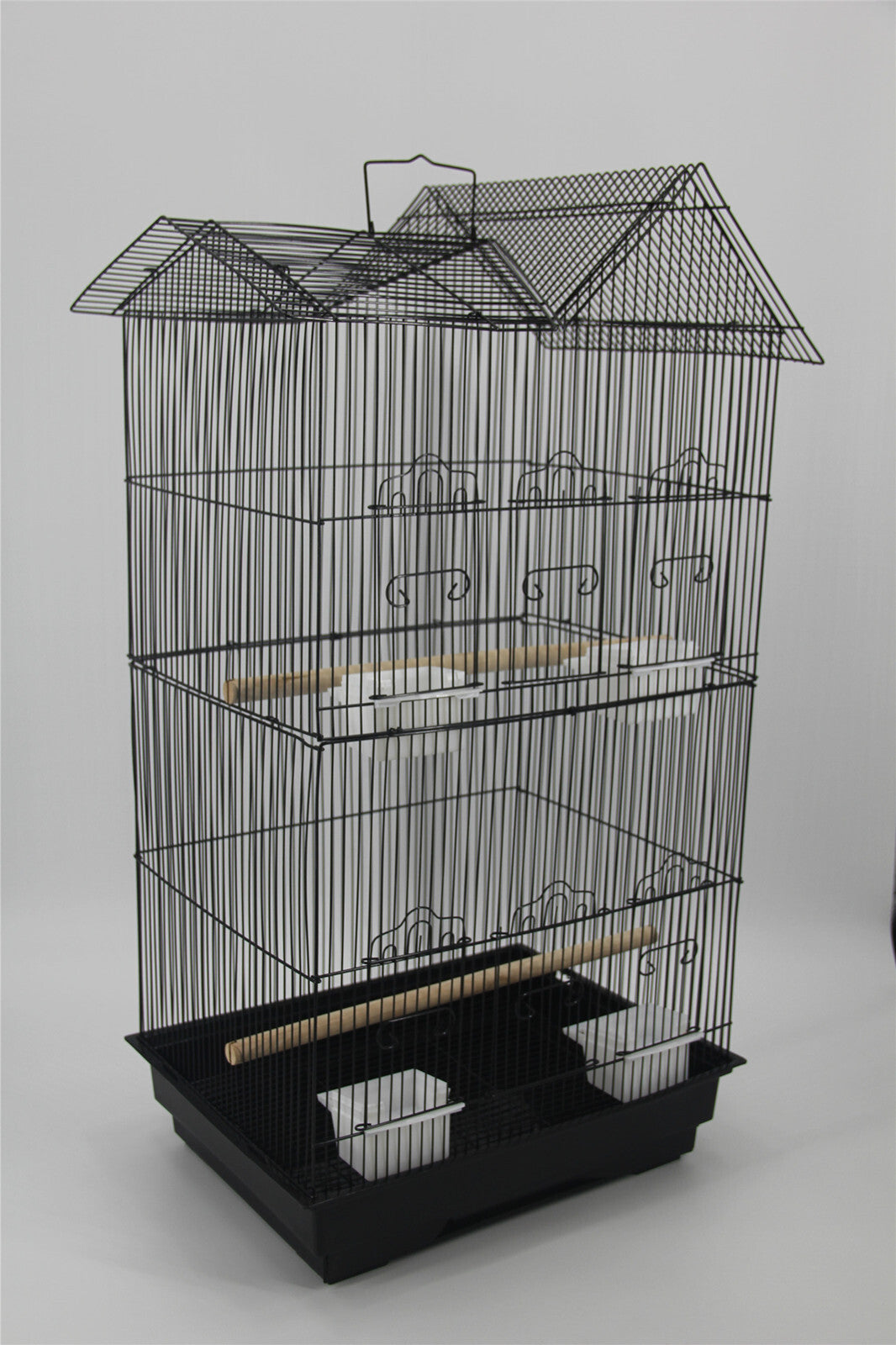 Medium Size Bird Cage Parrot Budgie Aviary - Black | Complete Bird Habitat