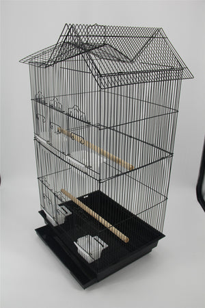 Medium Size Bird Cage Parrot Budgie Aviary - Black | Complete Bird Habitat