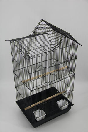 Medium Size Bird Cage Parrot Budgie Aviary - Black | Complete Bird Habitat