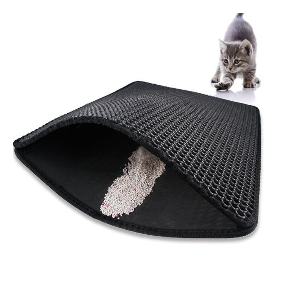 Double Layer Cat Litter Tray Trap Mat | Cat Litter House Box Pad Toilet Mat