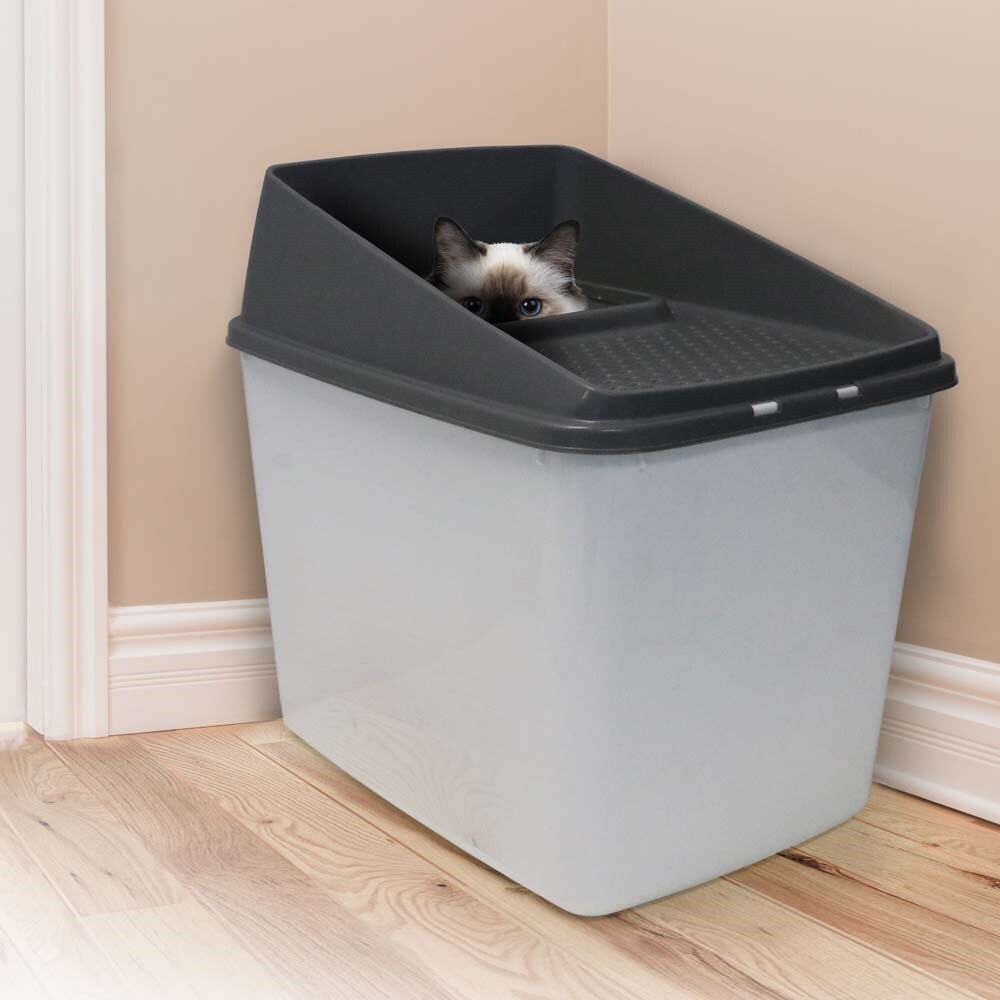 XL Top Entry Cat Litter Box | No Mess Enclosed Kitty Tray