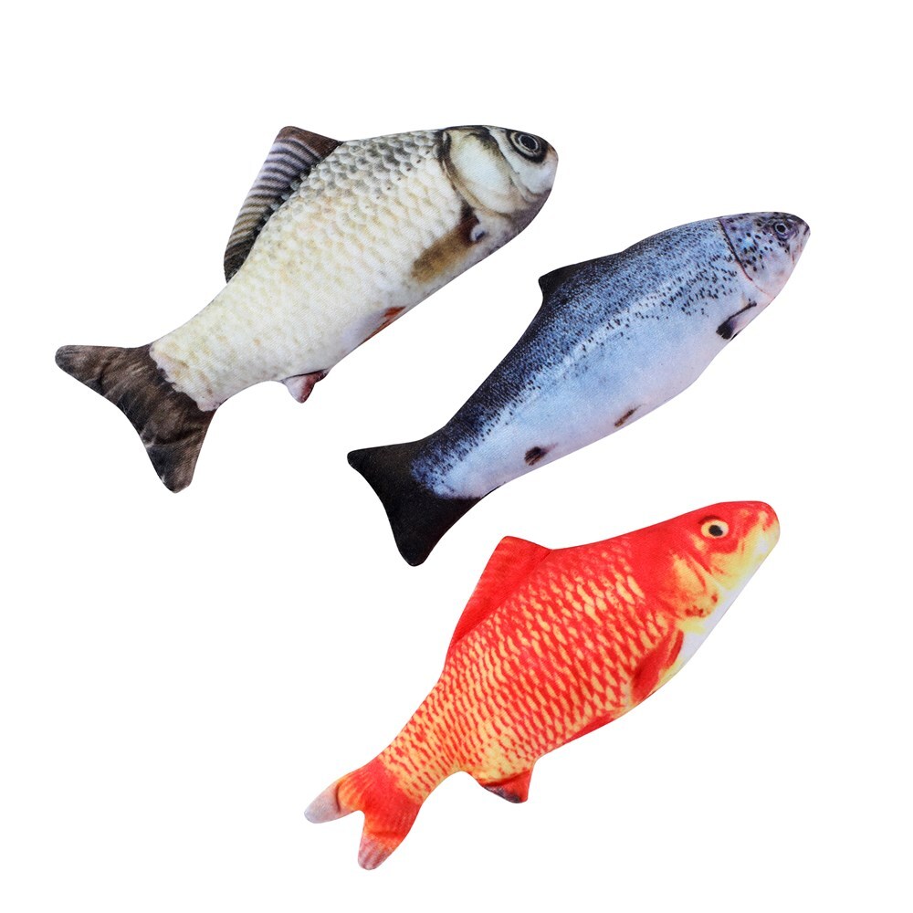 Real Fish Printed Catnip Toys | Set of 3 | 20 cm Size