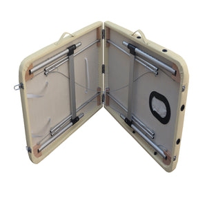 2-Fold Portable Massage Table - Aluminium - Beige