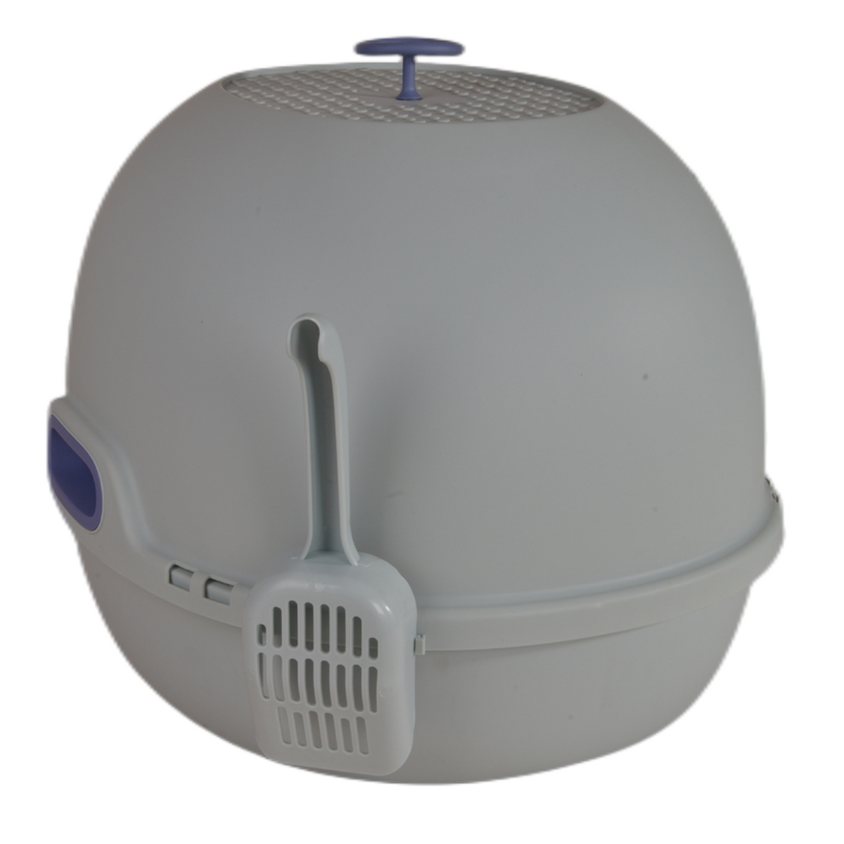 Hooded Cat Litter Box Tray House | Blue | Drawer and Scoop Included