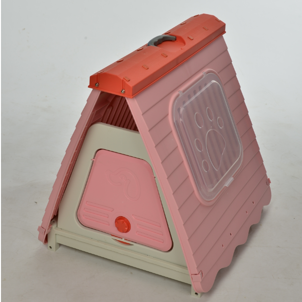 Small Pink Foldable Plastic Pet Dog Puppy Cat Kennel