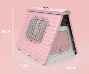 Small Pink Foldable Plastic Pet Dog Puppy Cat Kennel