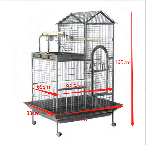 160cm XL Bird Cage | Pet Parrot Aviary With Budgie Perch and Castor Wheels