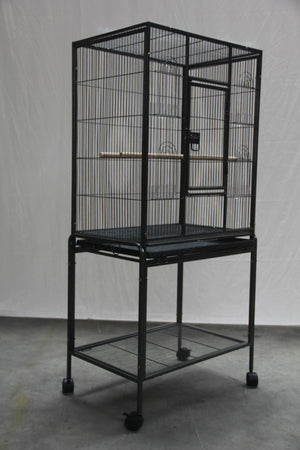 135cm Bird Cage | Parrot Aviary With Stand-alone Budgie Perch and Castor Wheels