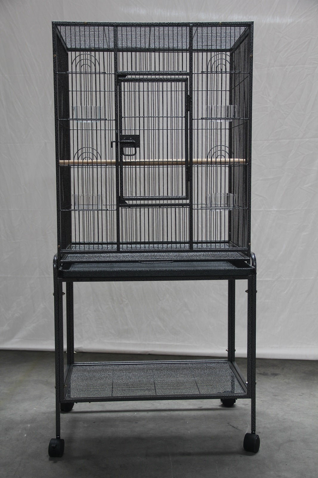 135cm Bird Cage | Parrot Aviary With Stand-alone Budgie Perch and Castor Wheels