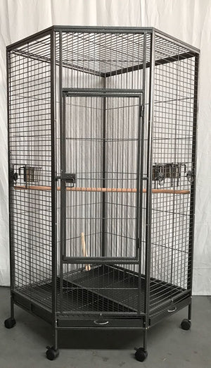 162cm Large Corner Bird Cage | Parrot Aviary Perch Castor Wheel