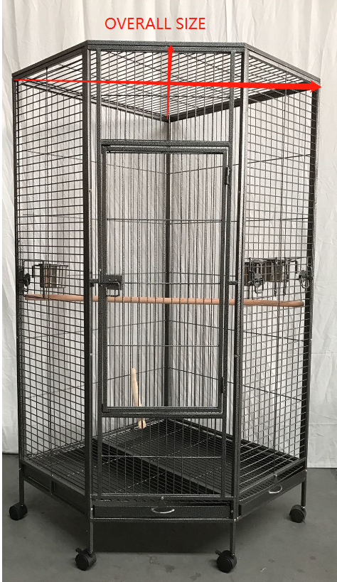 162cm Large Corner Bird Cage | Parrot Aviary Perch Castor Wheel